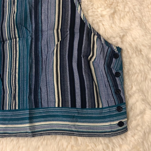 🌸4/$20🌸 Band Of Gypsies Blue Stripe Crop Top Size M NWT - Picture 3 of 4